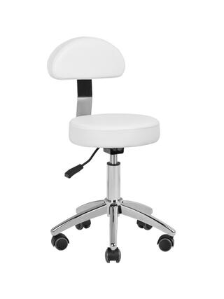 Kosmeettinen jakkara jalkahoitoon Basic 304P valkoinen