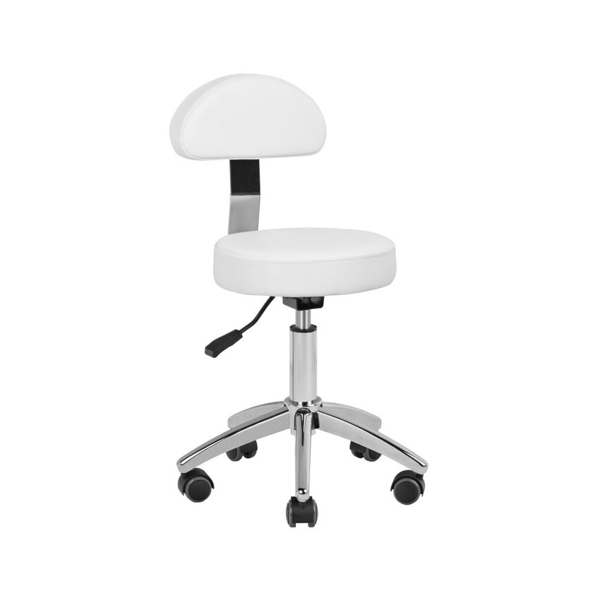 Kosmeettinen jakkara jalkahoitoon Basic 304P valkoinen
